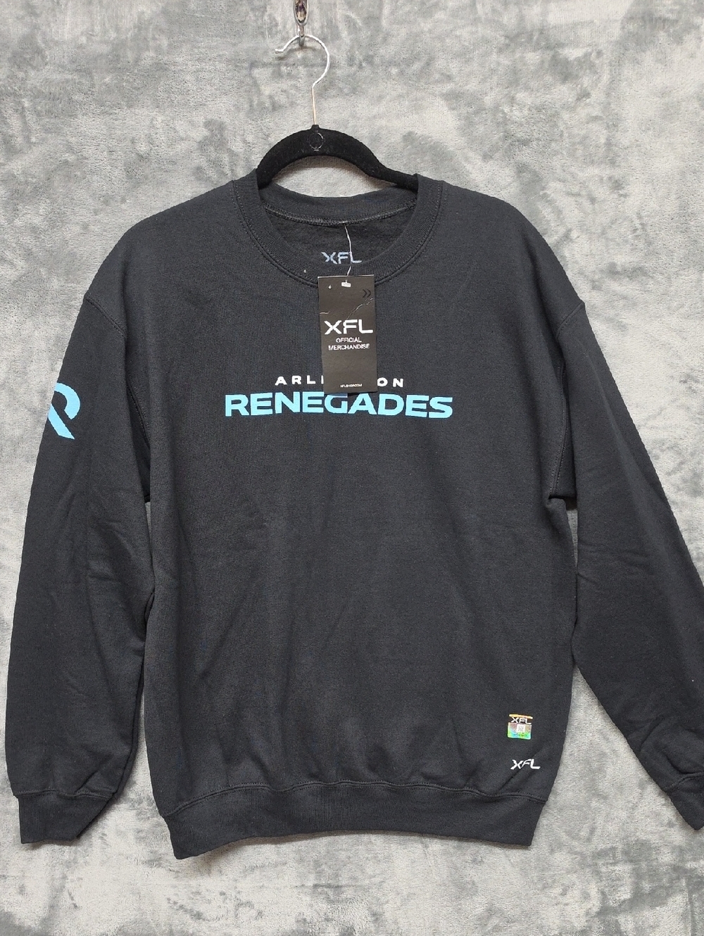 Arlington Renegades Black Crewneck Sweatshirt with Logo - XFL
